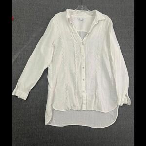 J.Jill Love Linen Oversized Button-Up Shirt - Size L